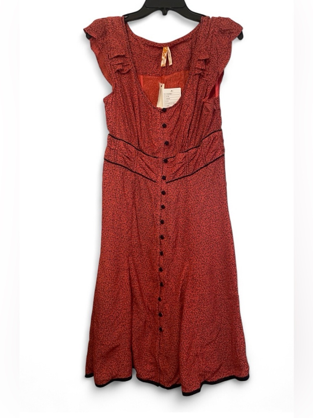 NWT Anthropologie Red / Pink Rose Womens Dress Size8